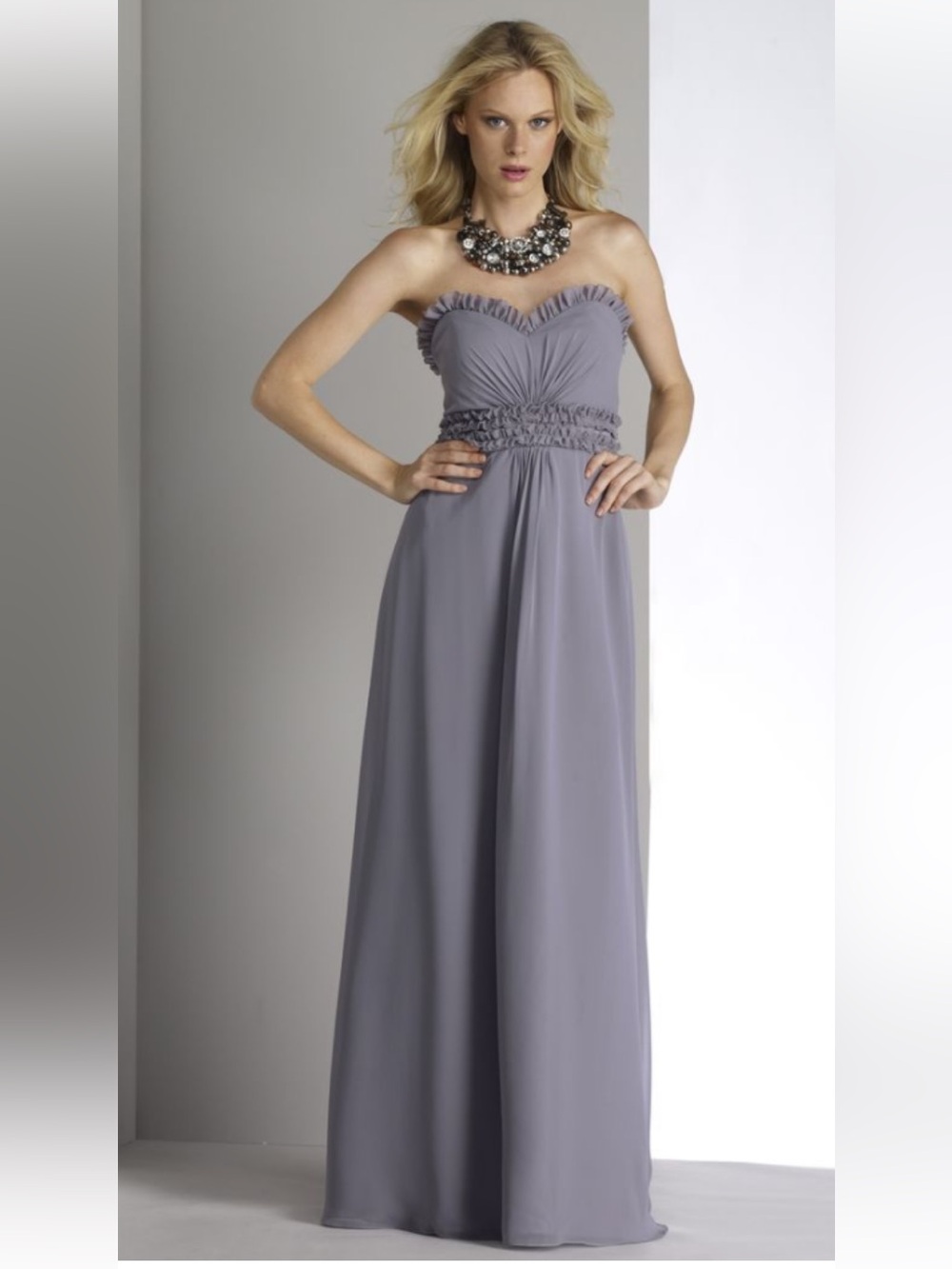 Elegant Gray Strapless Dress